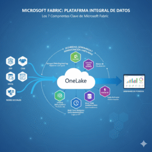 flujo de datos hacia OneLake y la salida a un dashboard de Power BI